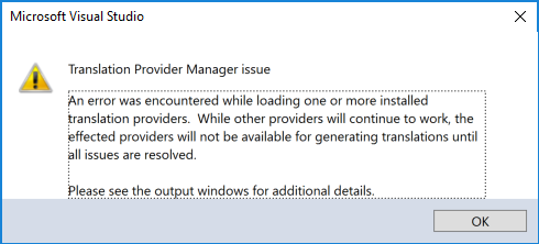 Translation Provider Manager Issue